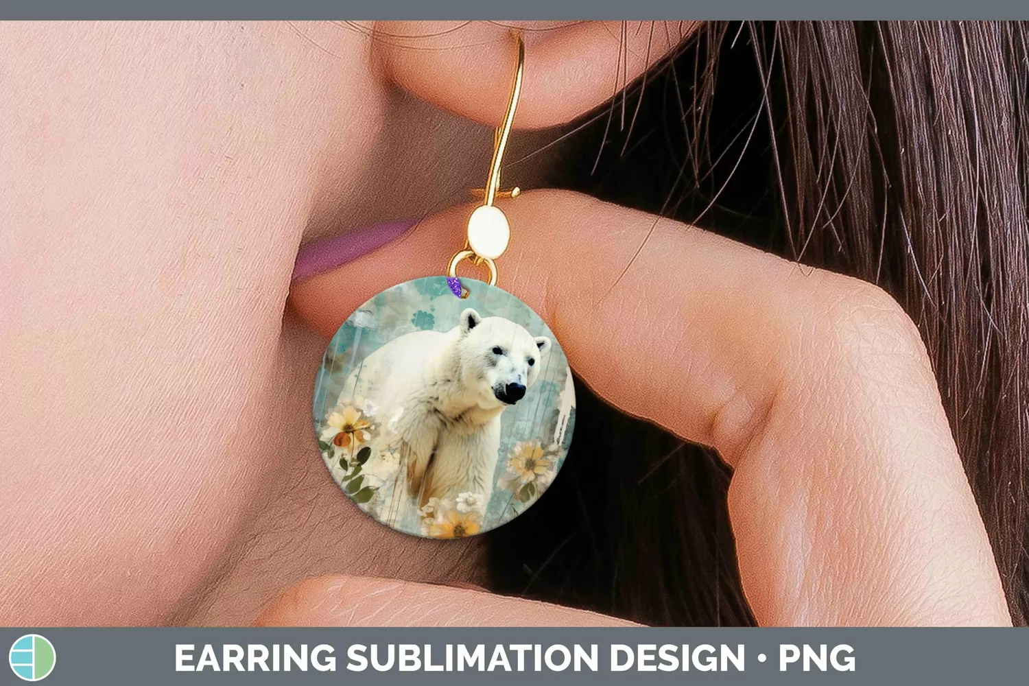 GorgeousVintage Decoupage Round Earrings design.