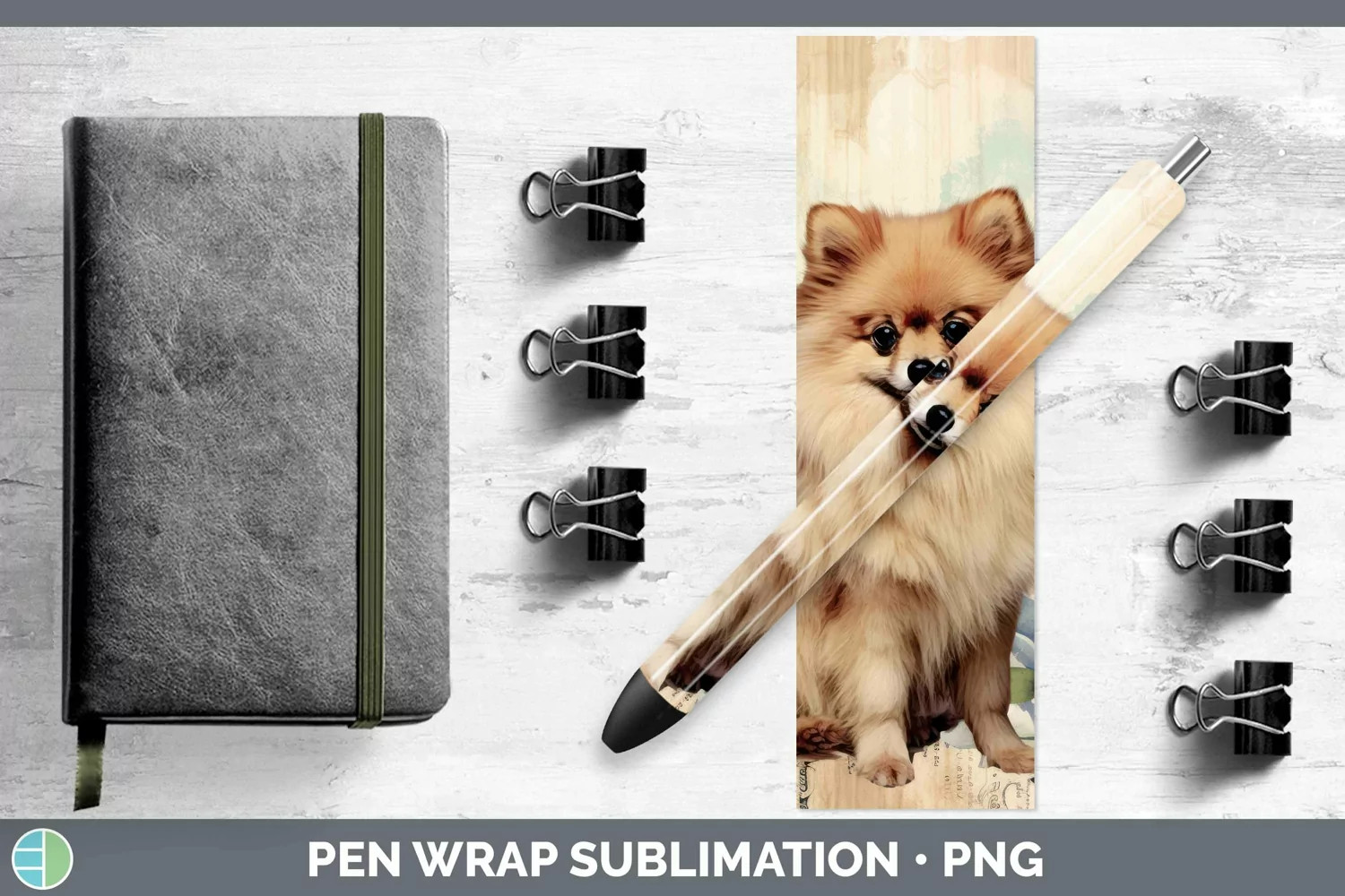 GorgeousVintage Decoupage Pen Wrap design.