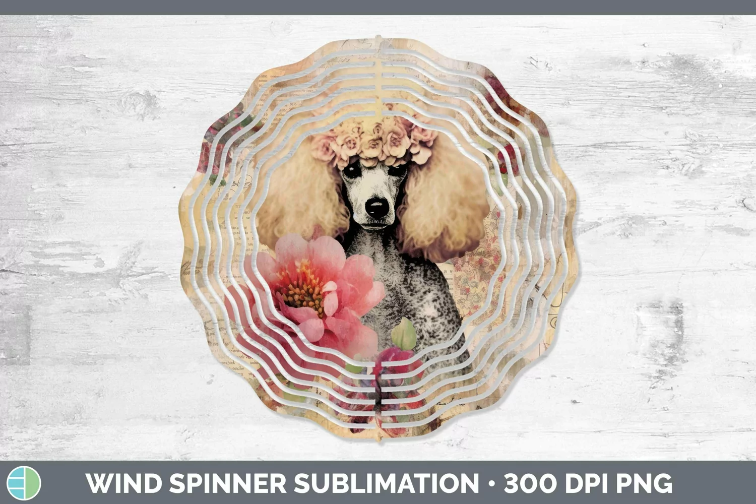 GorgeousVintage Decoupage Wind Spinner design.