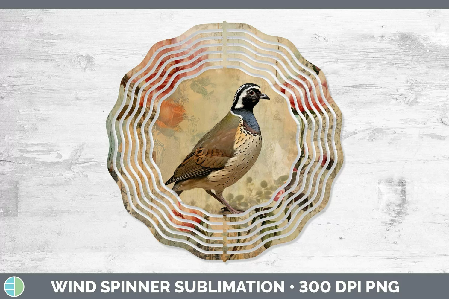 GorgeousVintage Decoupage Wind Spinner design.