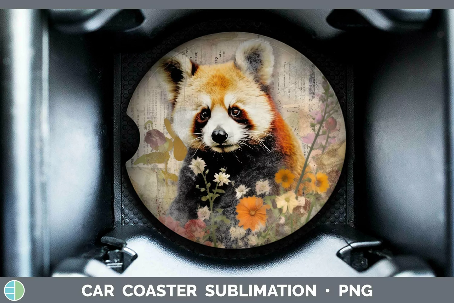 GorgeousVintage Decoupage Car Coaster design.