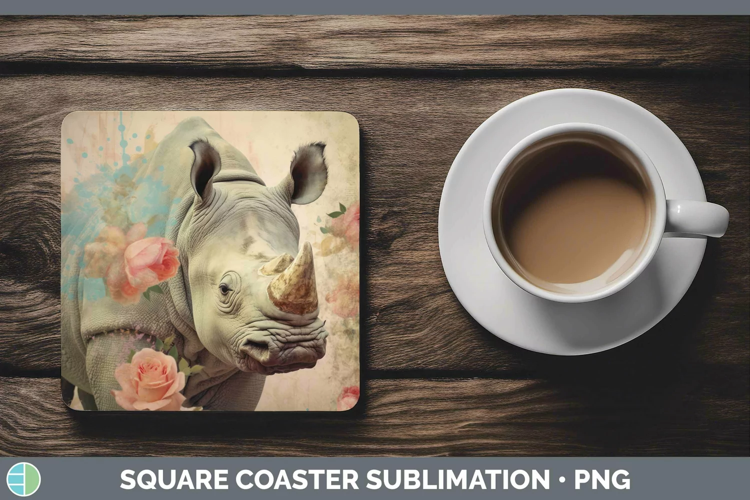 GorgeousVintage Decoupage Square Coaster design.