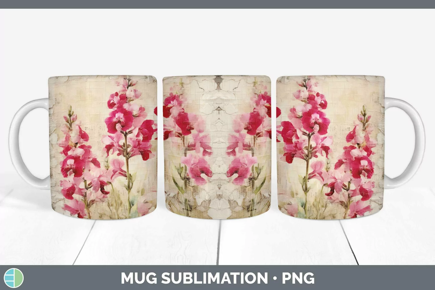 GorgeousVintage Decoupage Mug Wrap design.