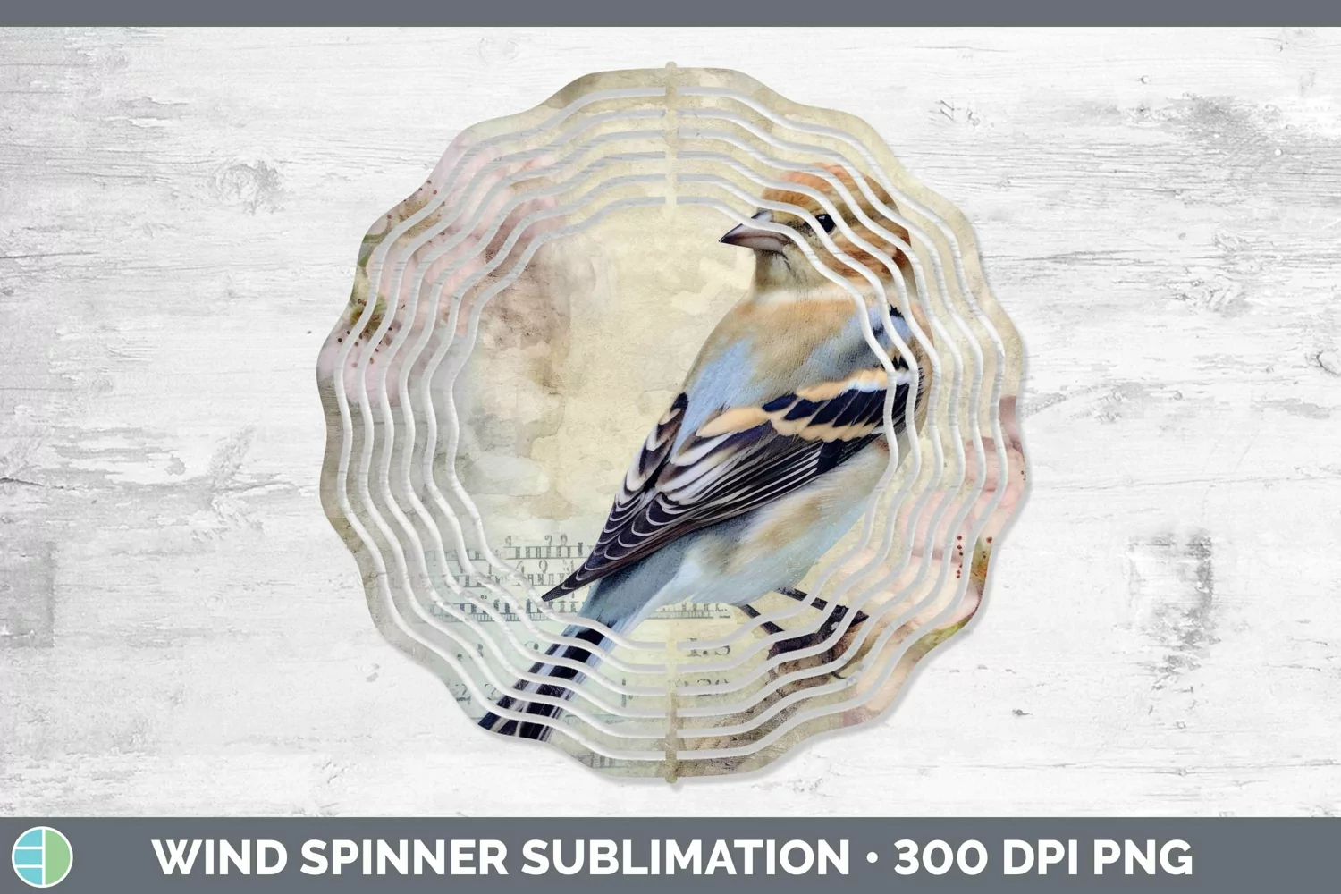 GorgeousVintage Decoupage Wind Spinner design.