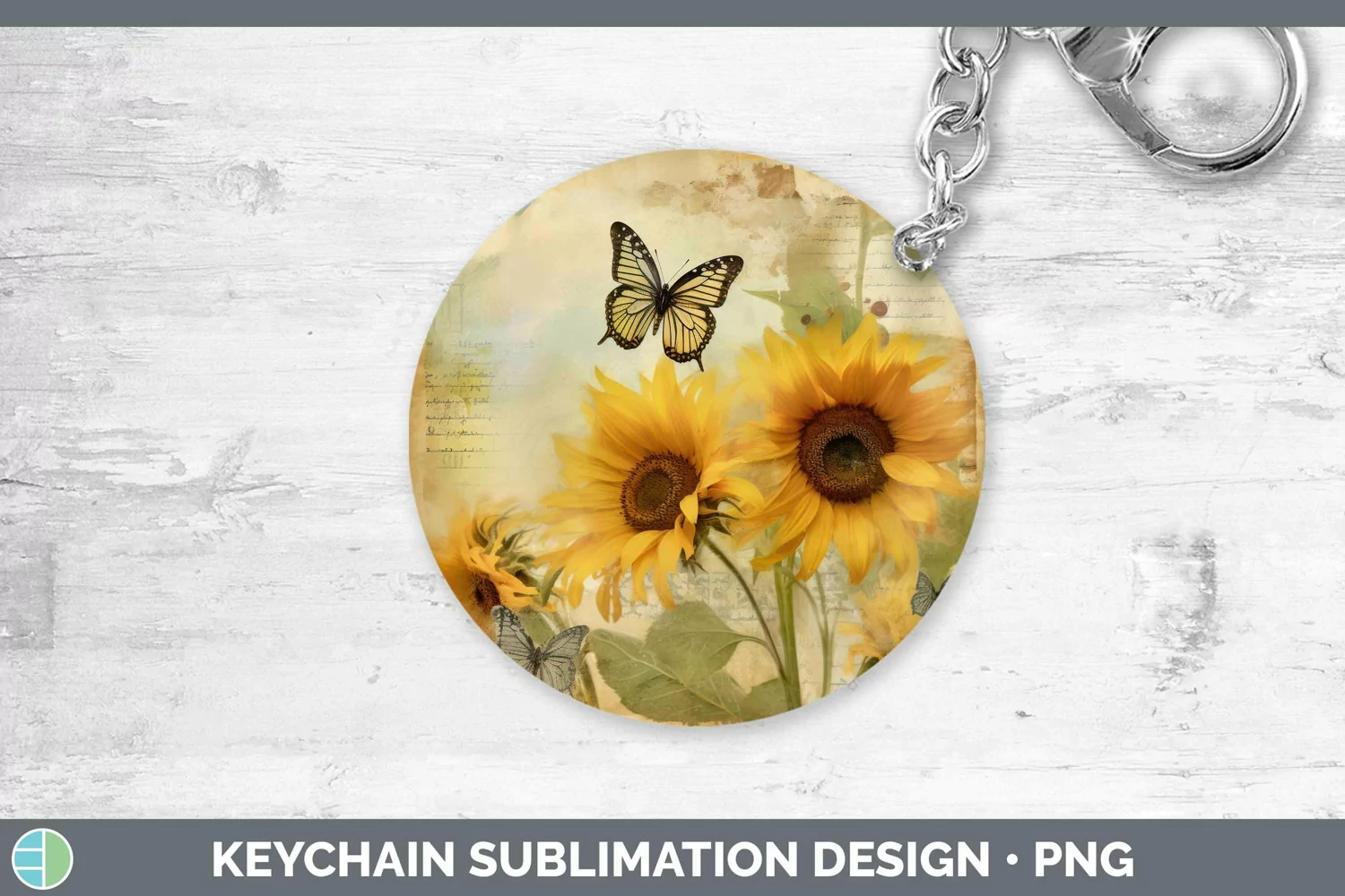 GorgeousVintage Decoupage Keychain design.