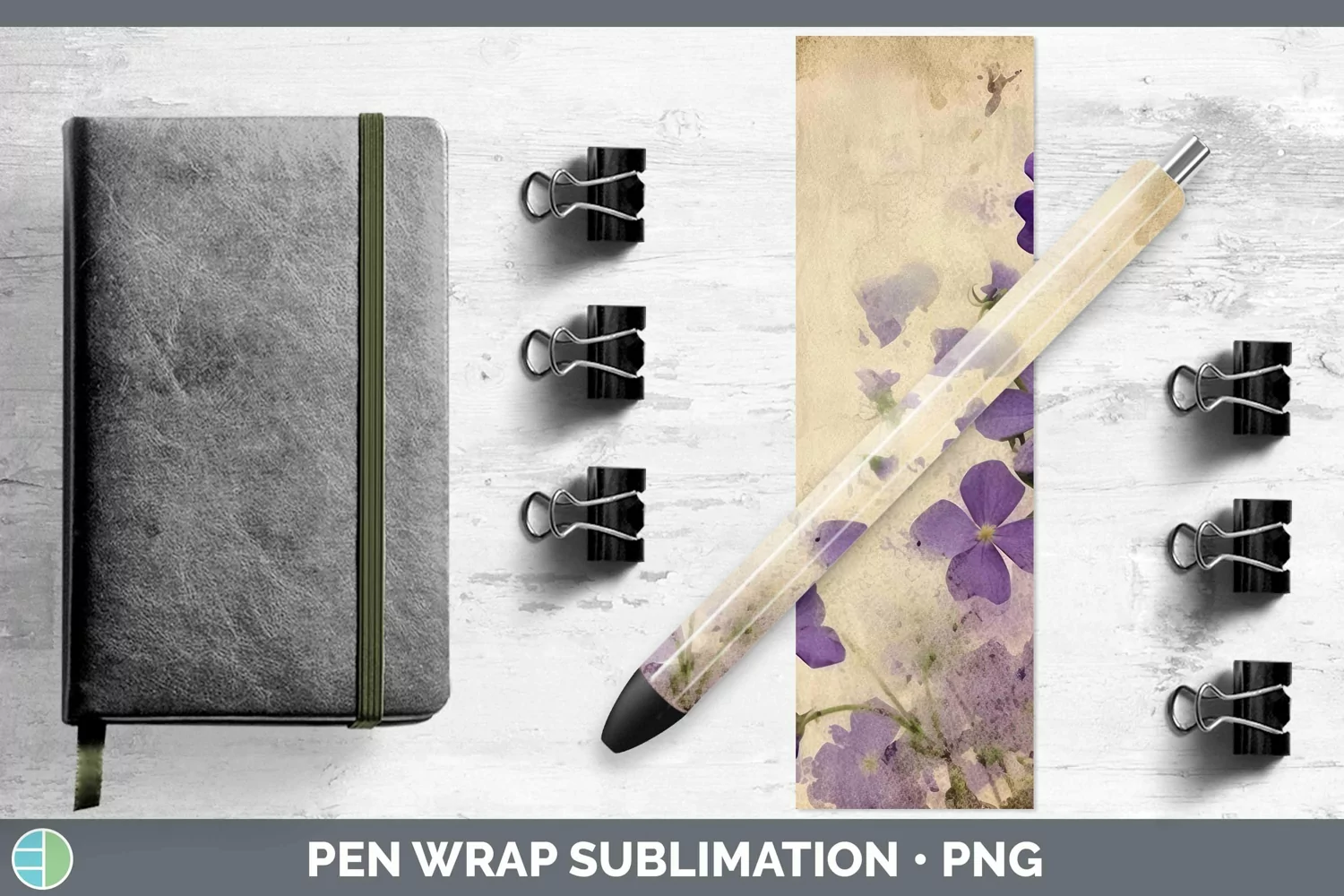 GorgeousVintage Decoupage Pen Wrap design.