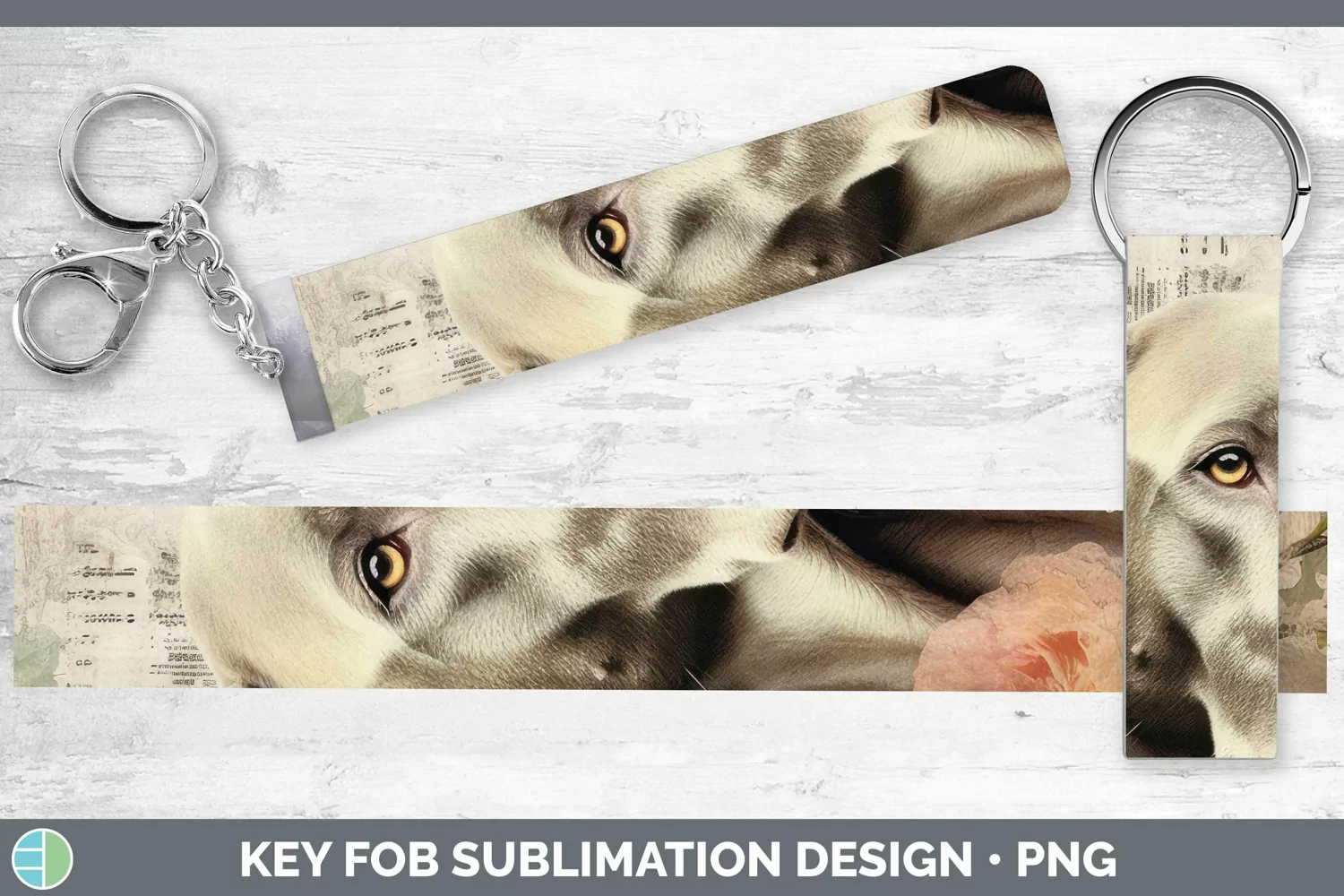 GorgeousVintage Decoupage Key Fob design.