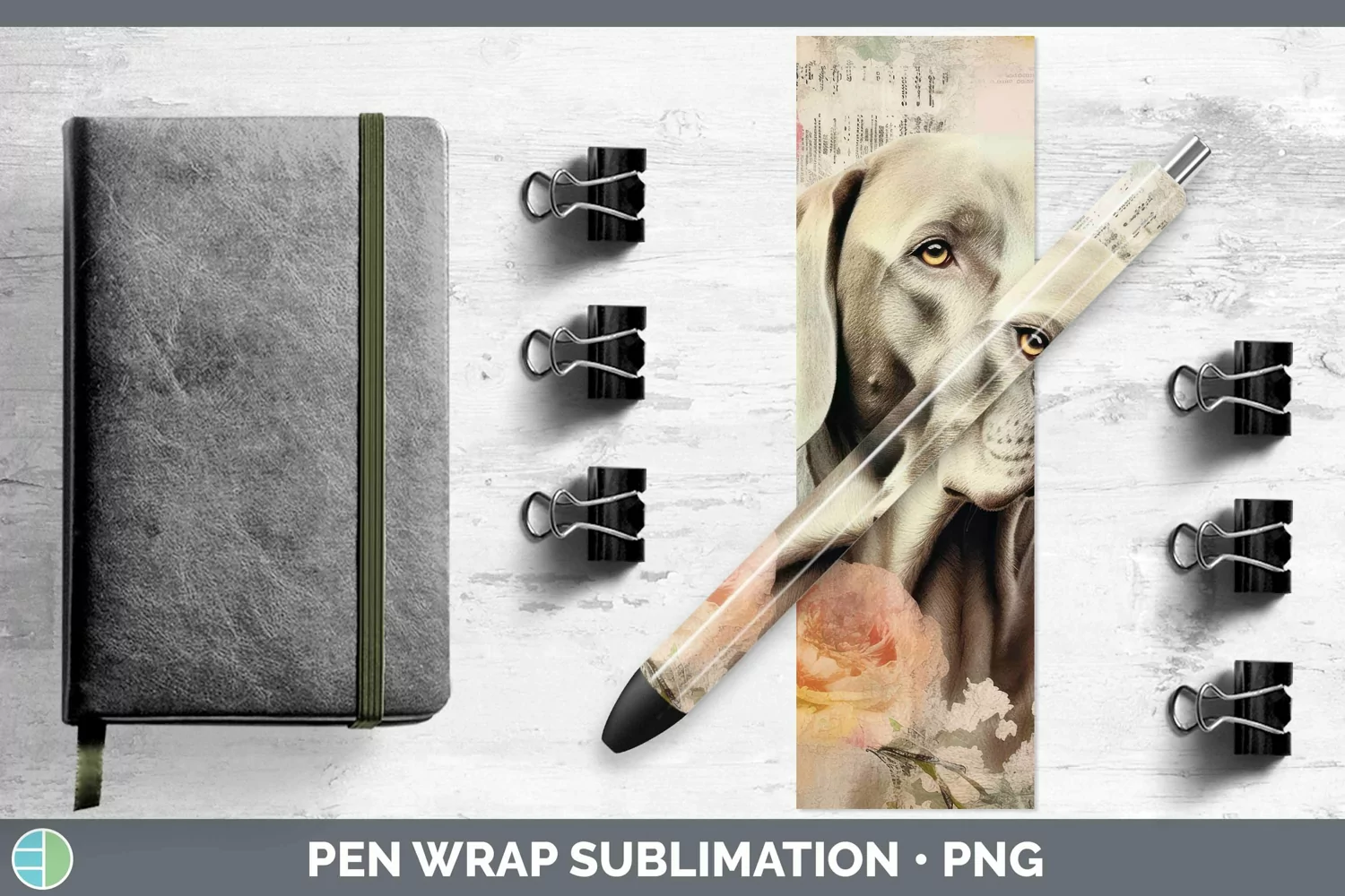 GorgeousVintage Decoupage Pen Wrap design.