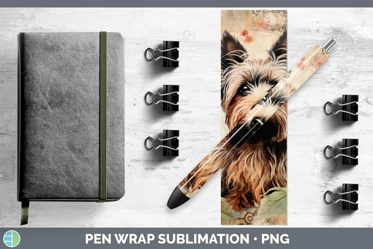 GorgeousVintage Decoupage Pen Wrap design.
