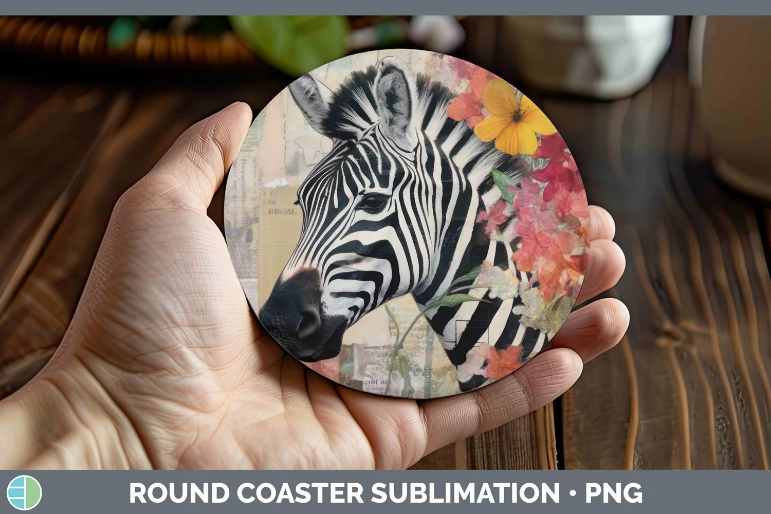 GorgeousVintage Decoupage Round Coaster design.