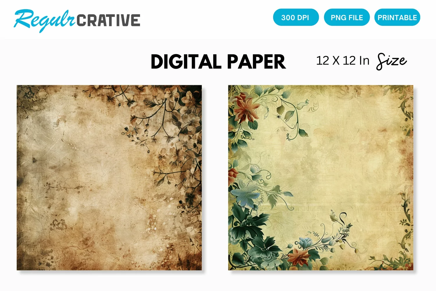 Vintage Seamless Digital Paper, Vintage Background product image 1