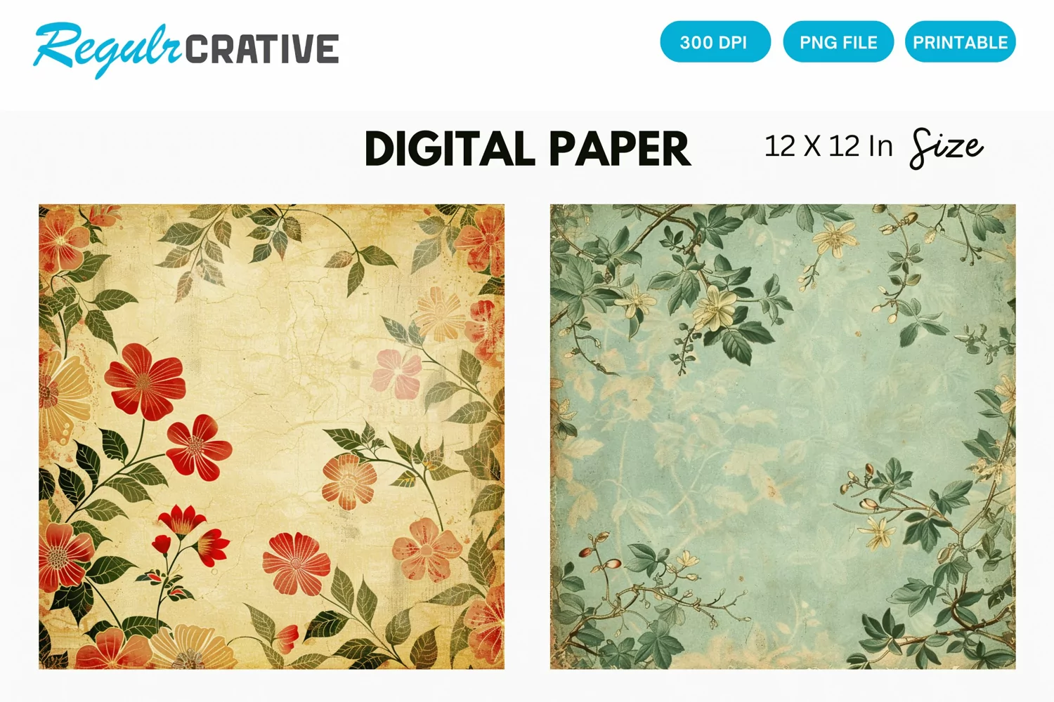 Vintage Seamless Digital Paper, Vintage Background product image 1