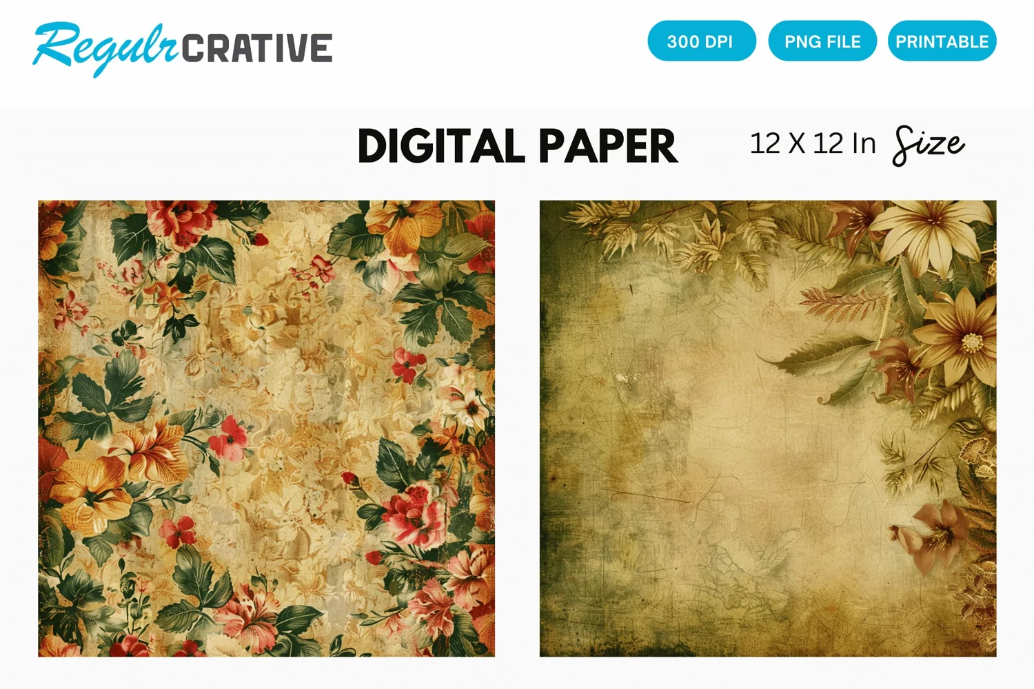 Vintage Seamless Digital Paper, Vintage Background product image 1