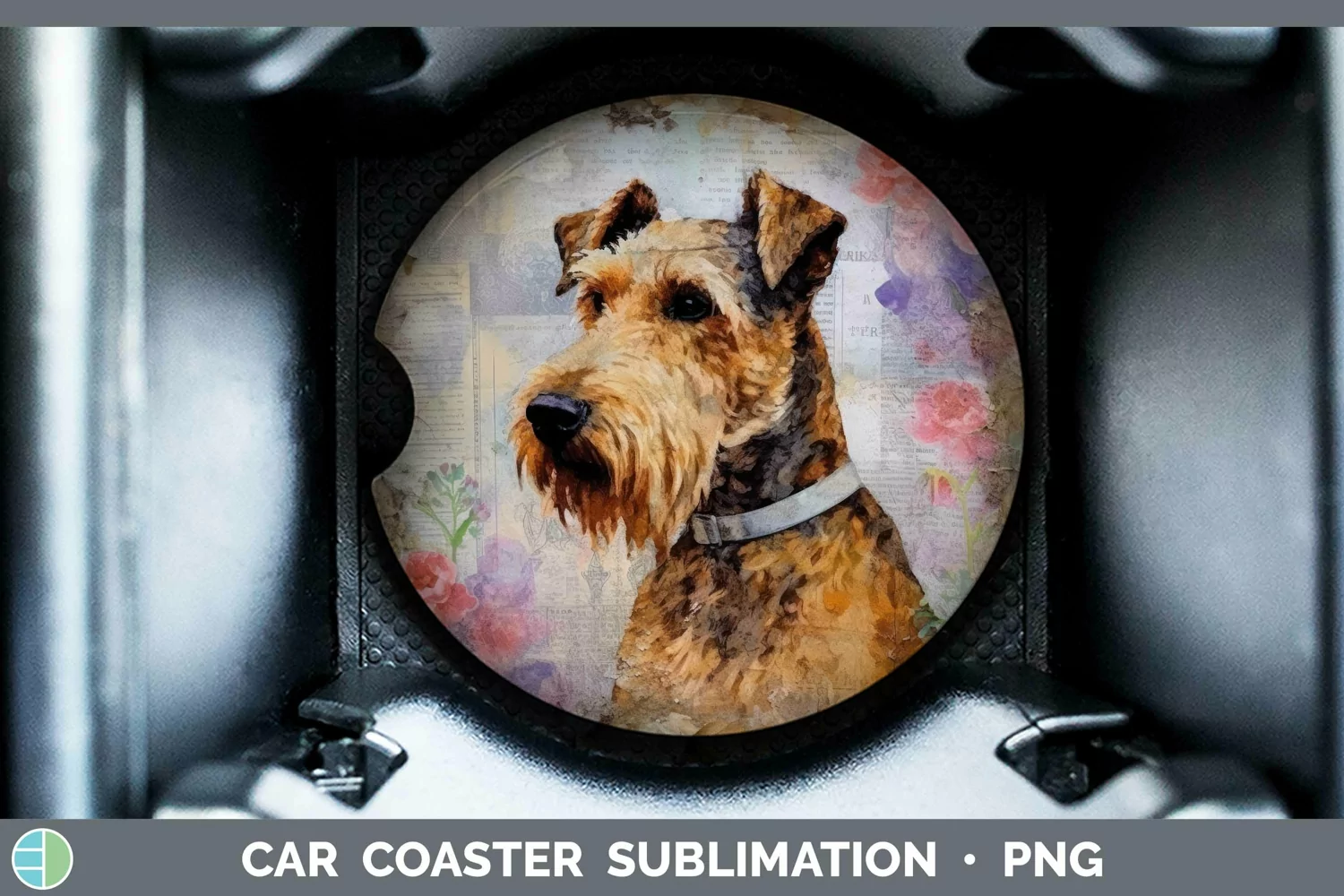 GorgeousVintage Dogs Car Coaster design.