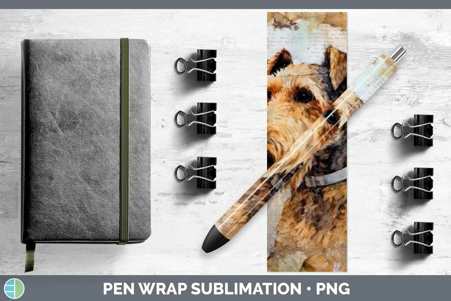 GorgeousVintage Dogs Pen Wrap design.