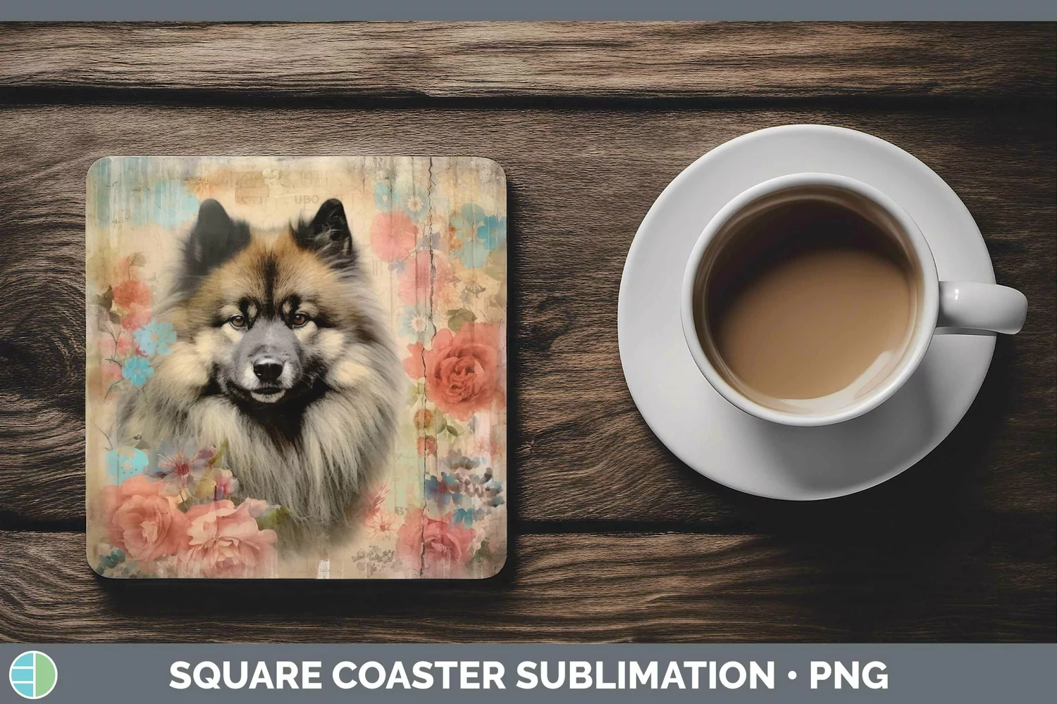 GorgeousVintage Dogs Square Coaster design.