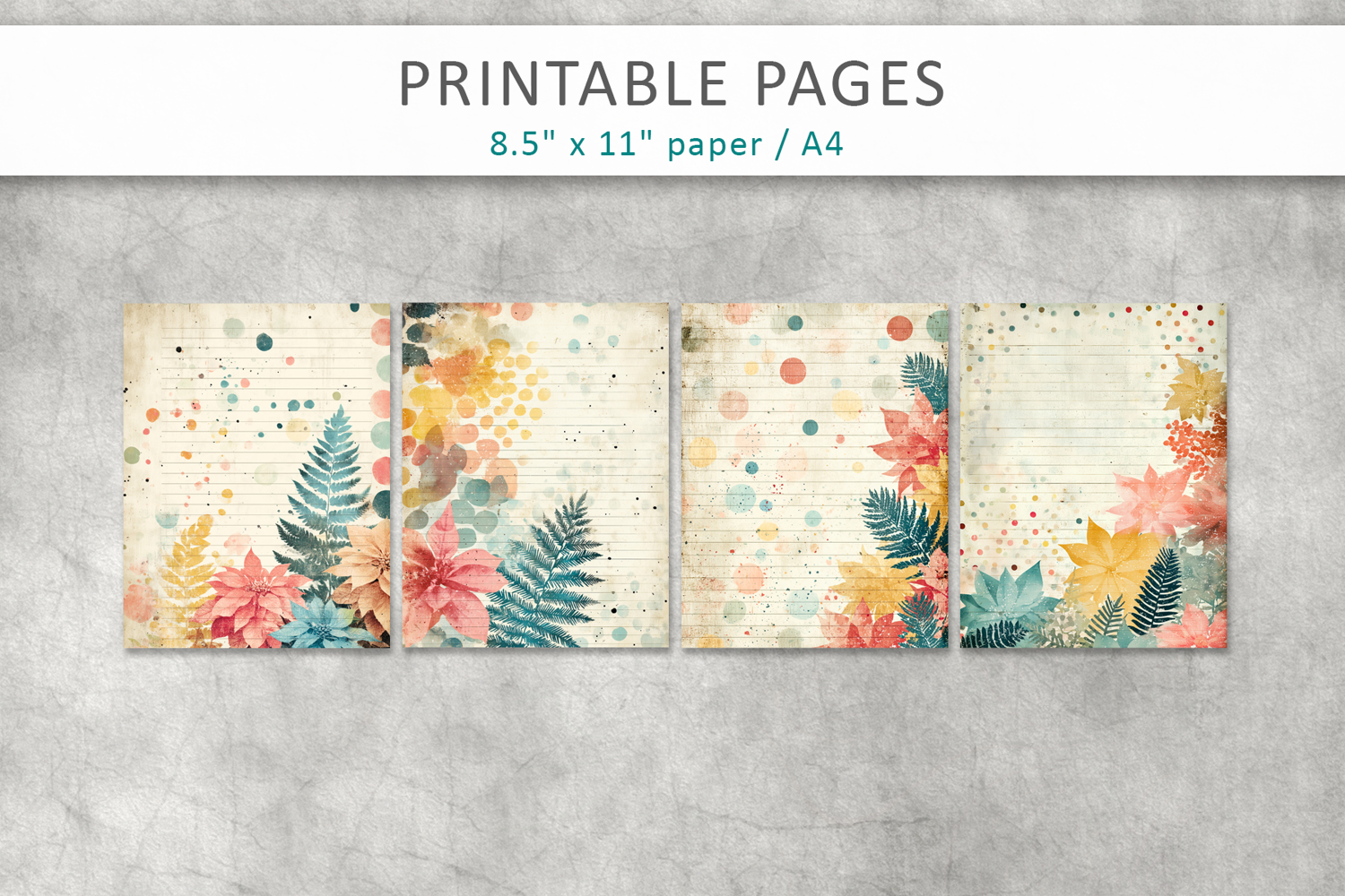 junk journal pages, old paper printables product image 1