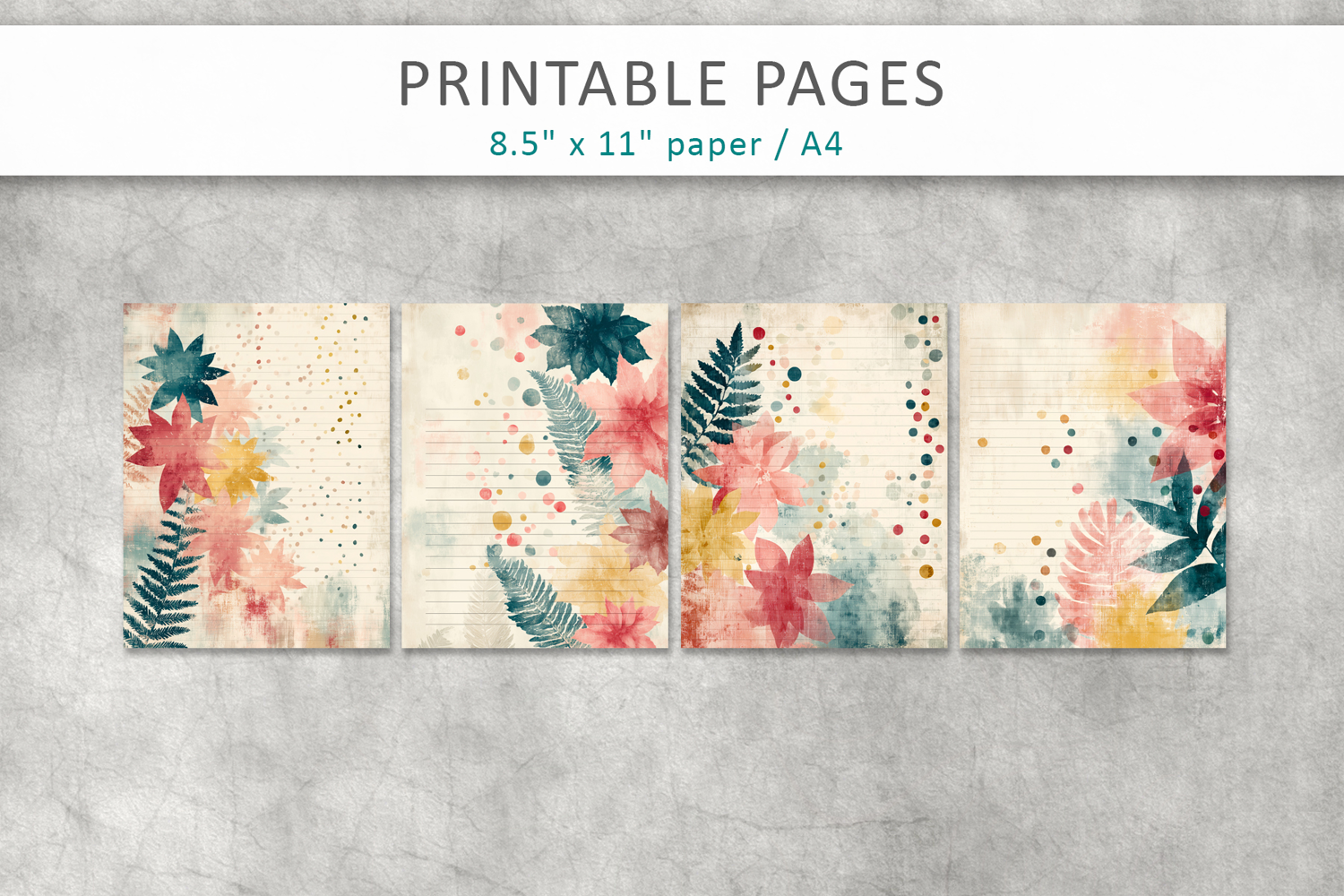 junk journal pages, dots paper printable product image 1