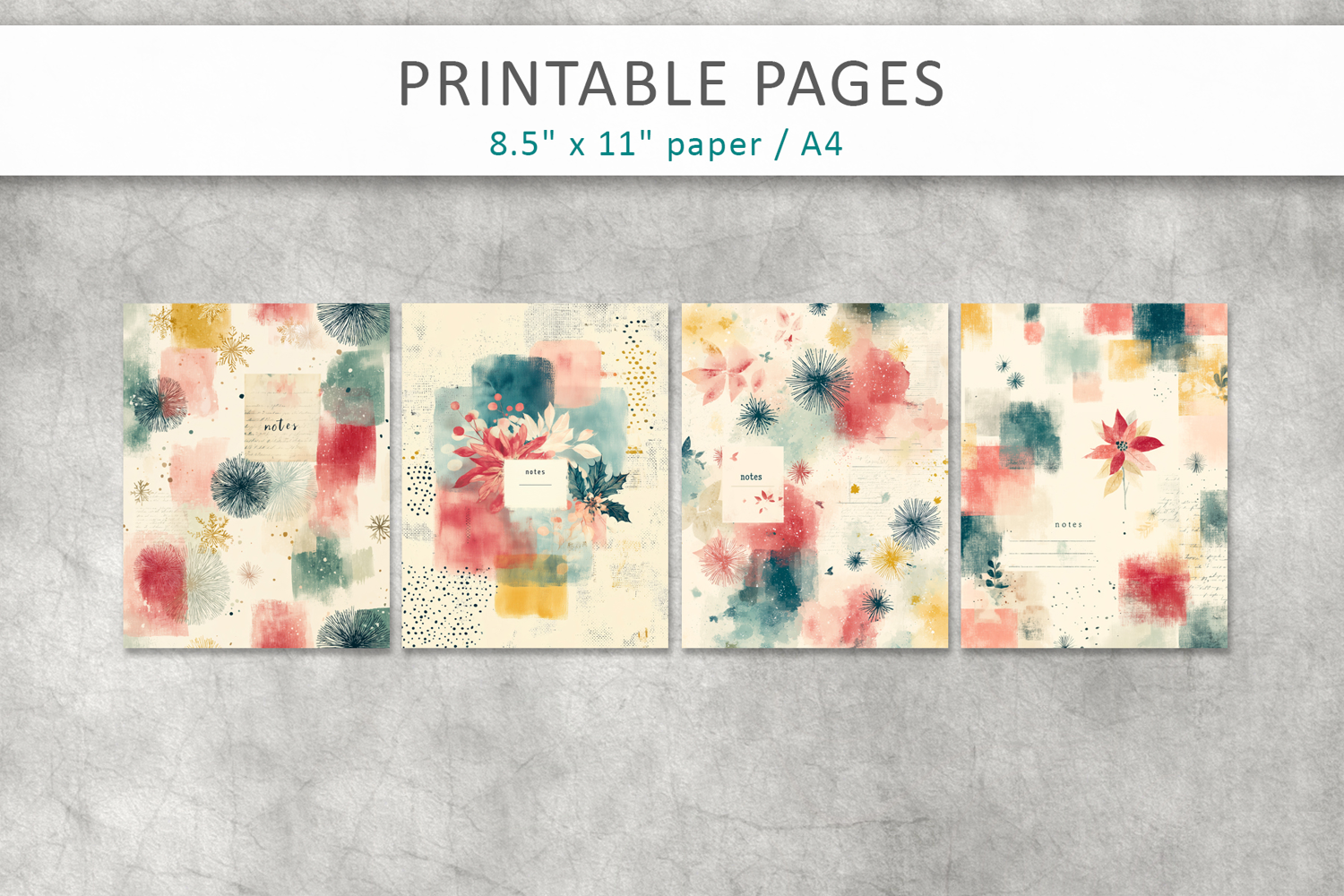 notes journal pages, vintage scrapbooking paper product image 1