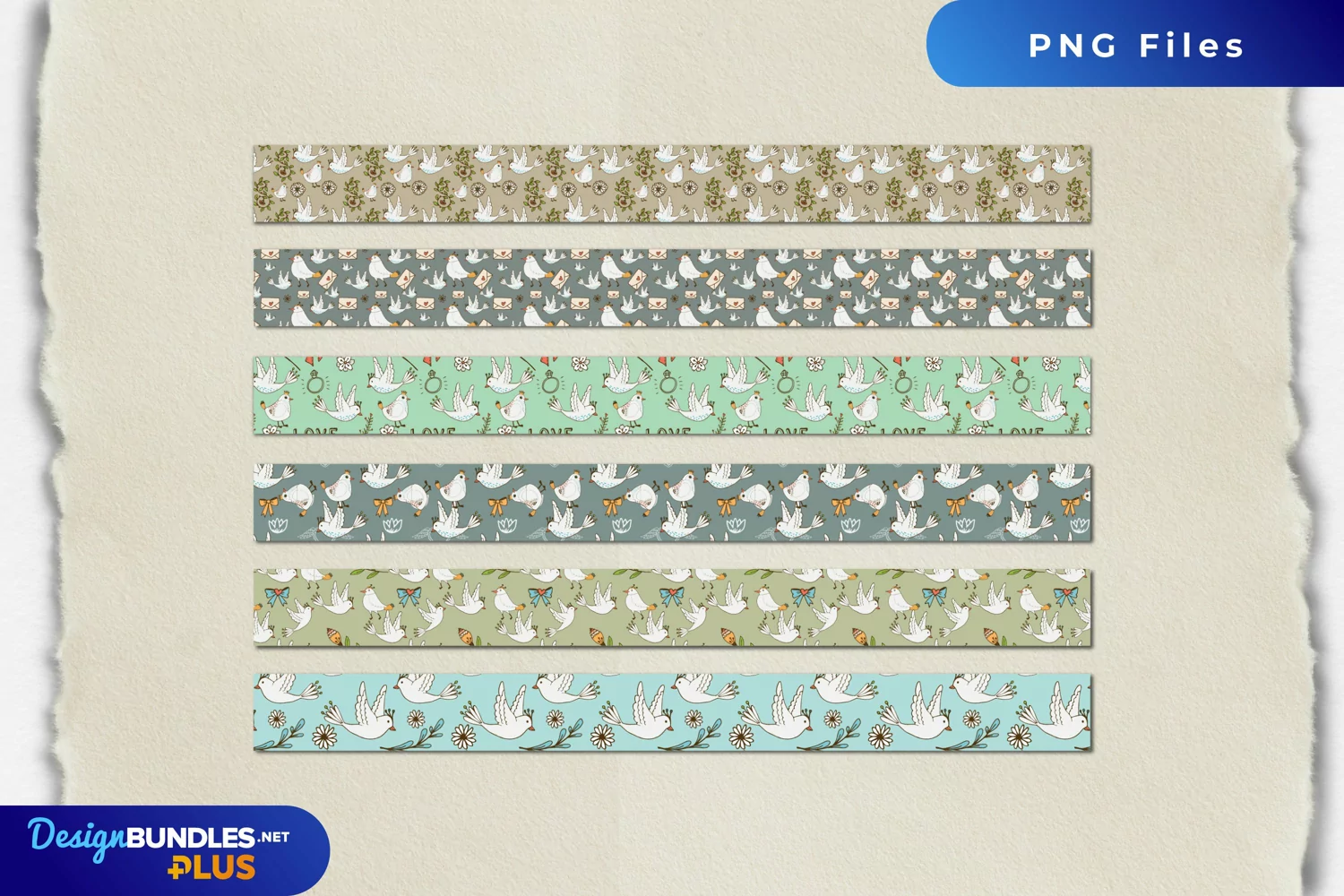 Vintage Dove Seamless Pattern Stripe product image 1