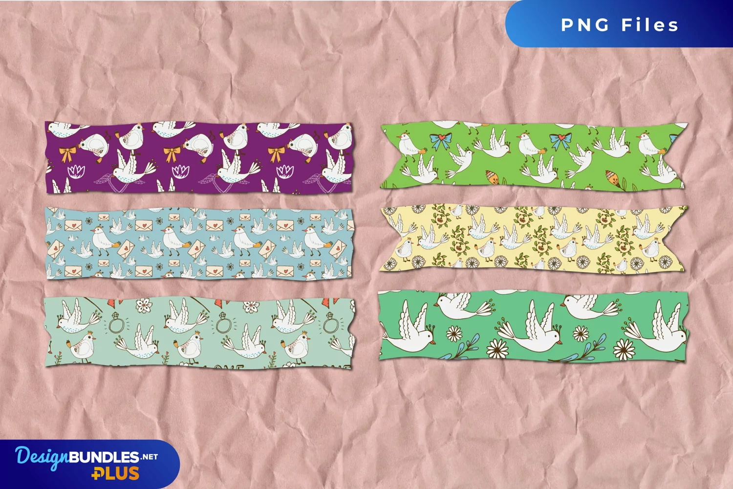Vintage Dove Seamless Pattern Tape product image 1