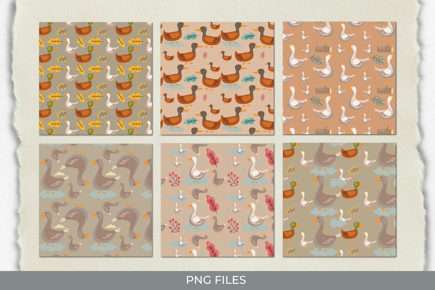 Vintage Duck Seamless Pattern Paper Packs product image 1