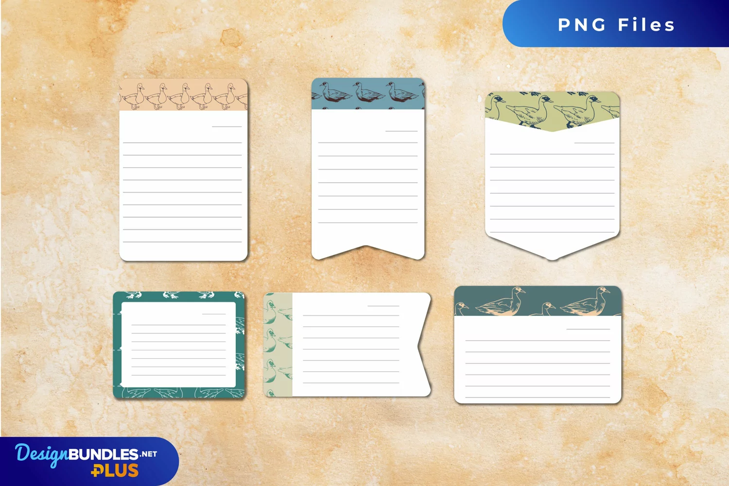 Vintage Duck Seamless Pattern Shaped Journaling Area product image 1