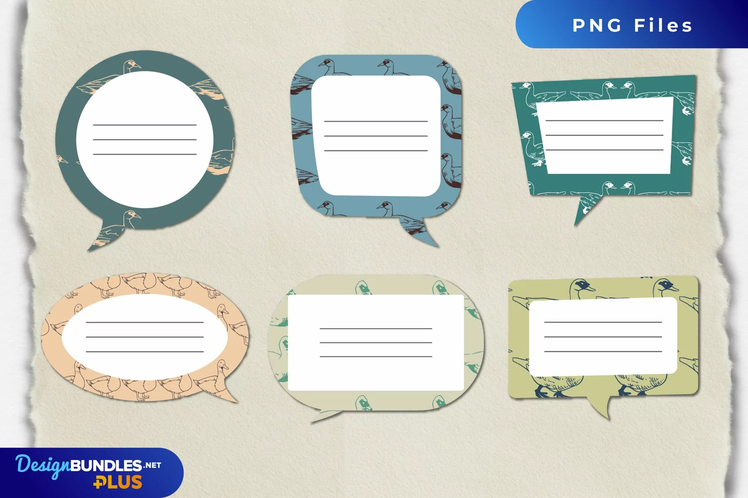 Vintage Duck Seamless Pattern Speech Bubbles product image 1