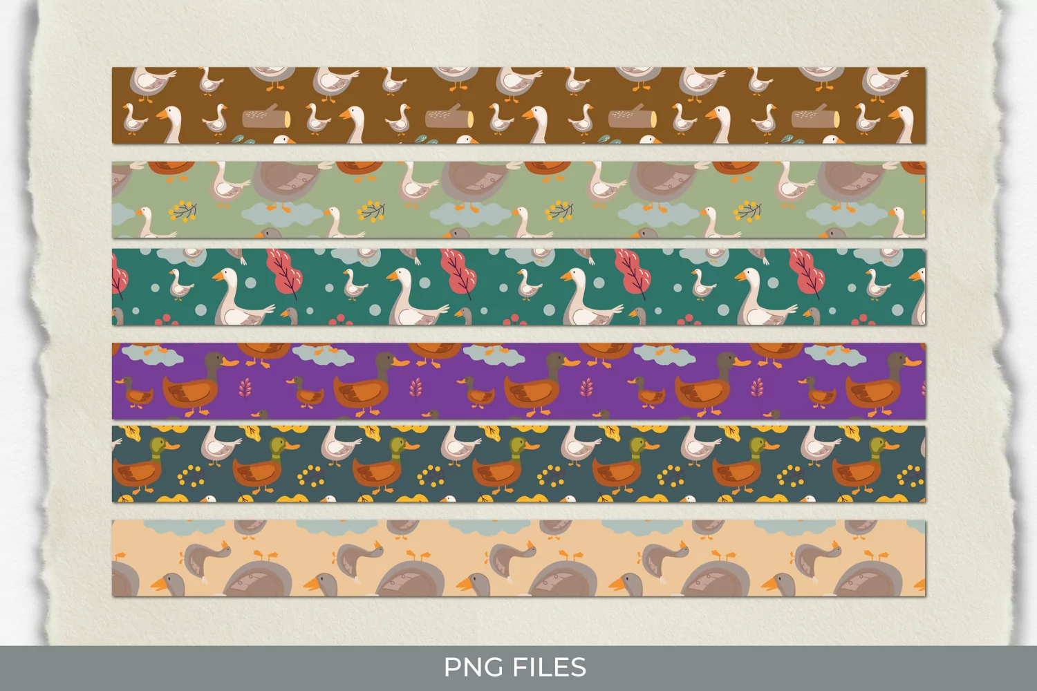 Vintage Duck Seamless Pattern Strips product image 1