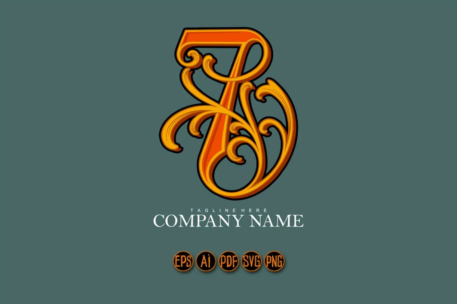 Vintage elegance number 7 monogram logo product image 1