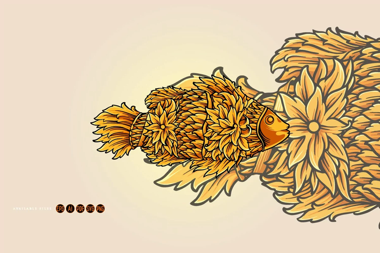 Vintage elegant fish ornaments svg product image 1
