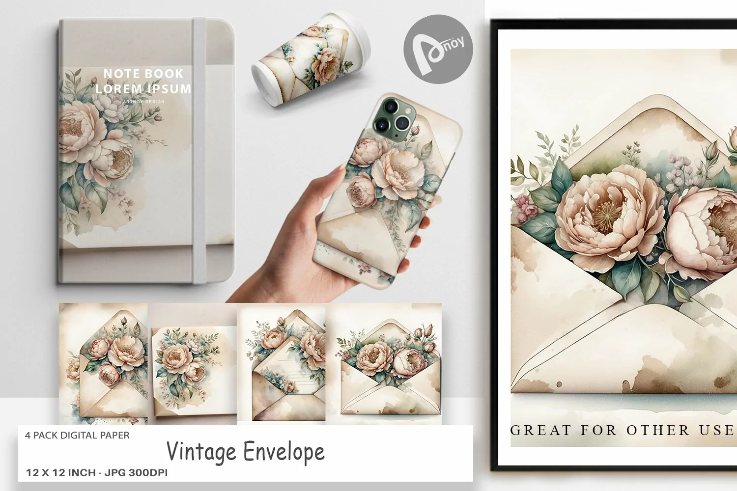 Digital Paper Vintage Envelope product image 1