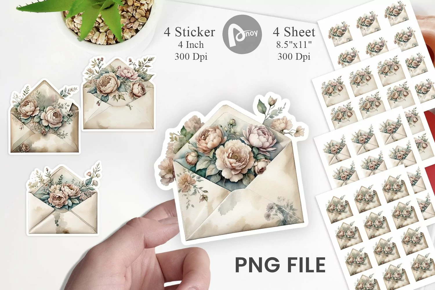 Vintage Envelope Sticker product image 1