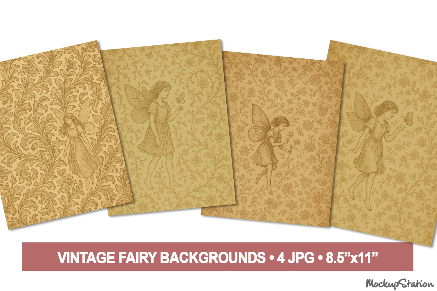Vintage Fairy Printable Background Pages for Junk Journals product image 1