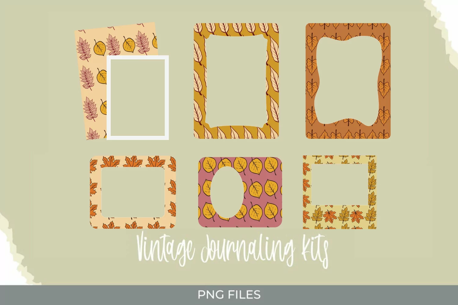 Scrapbooking Vintage Fall Leaves Frames Set product image 1