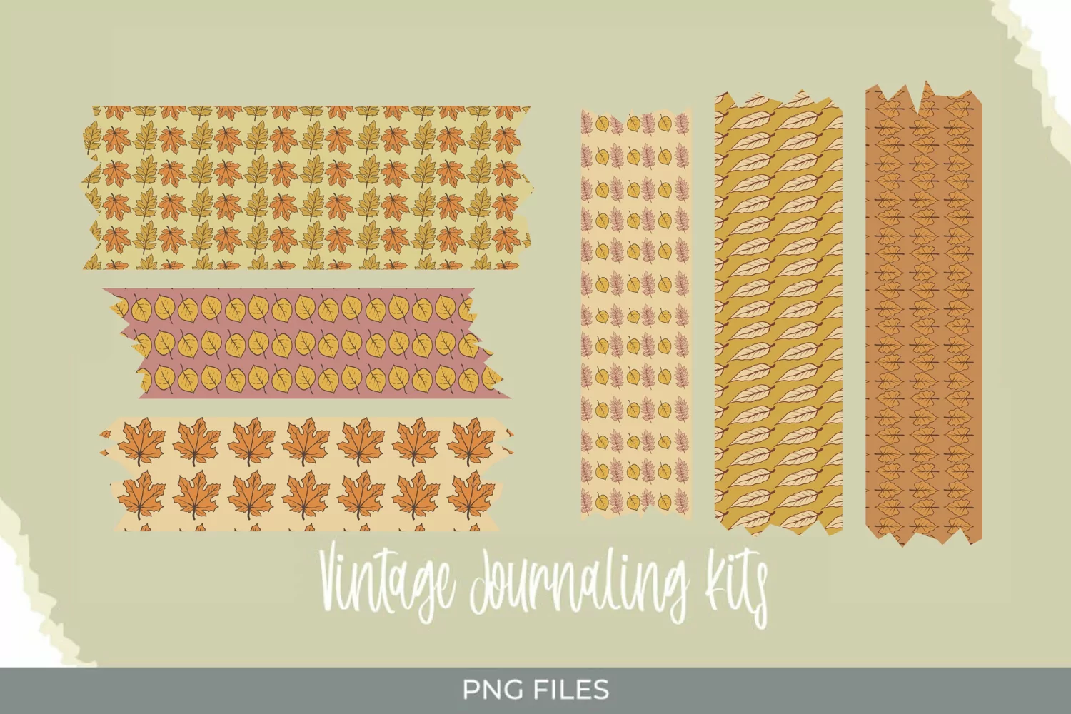 Vintage Fall Leaves Patterned Tapes product image 1