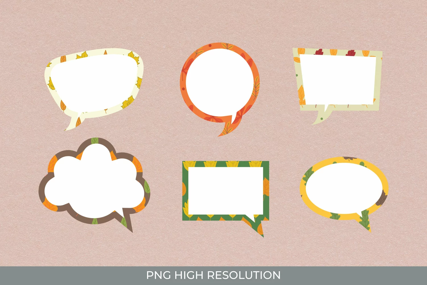 Vintage Fall Leaves Scrapbook Speech Bubbles product image 1