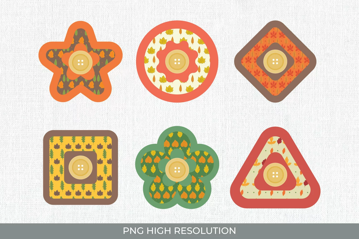 Vintage Fall Seamless Pattern Buttons product image 1