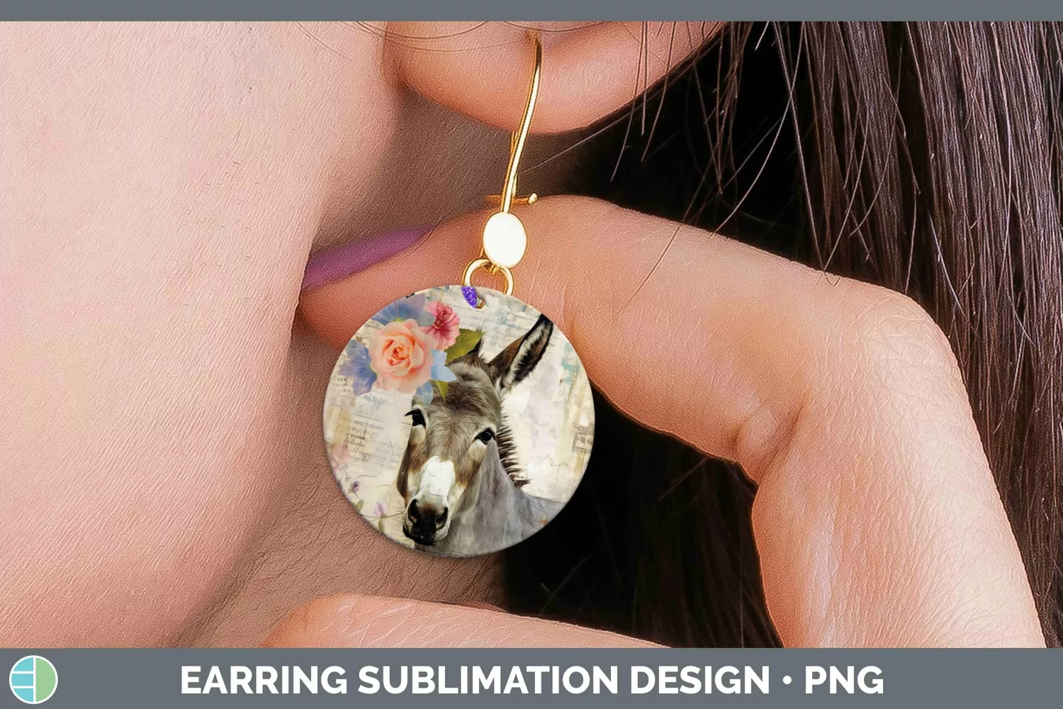 GorgeousVintage Farm Round Earrings design.
