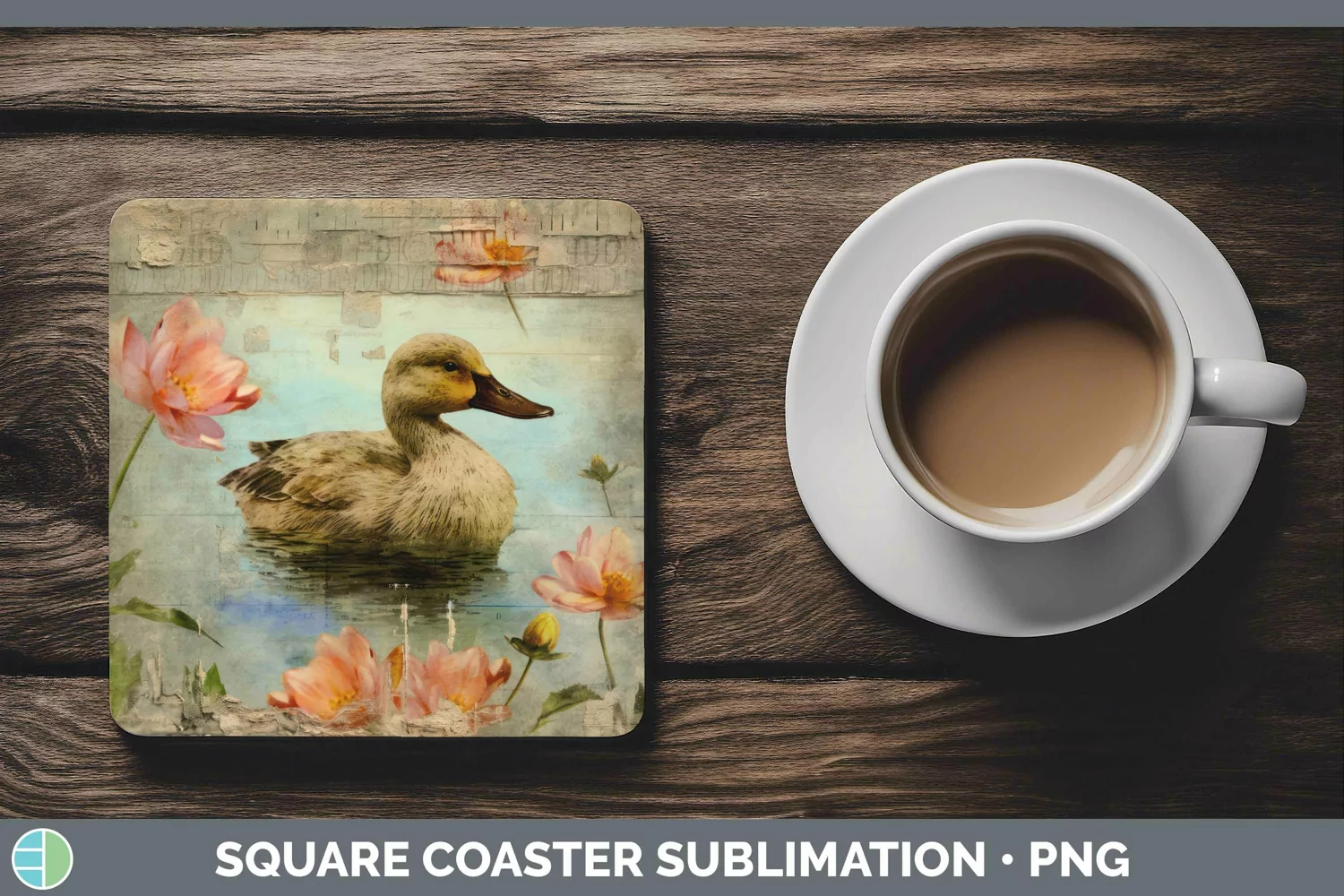 GorgeousVintage Farm Square Coaster design.
