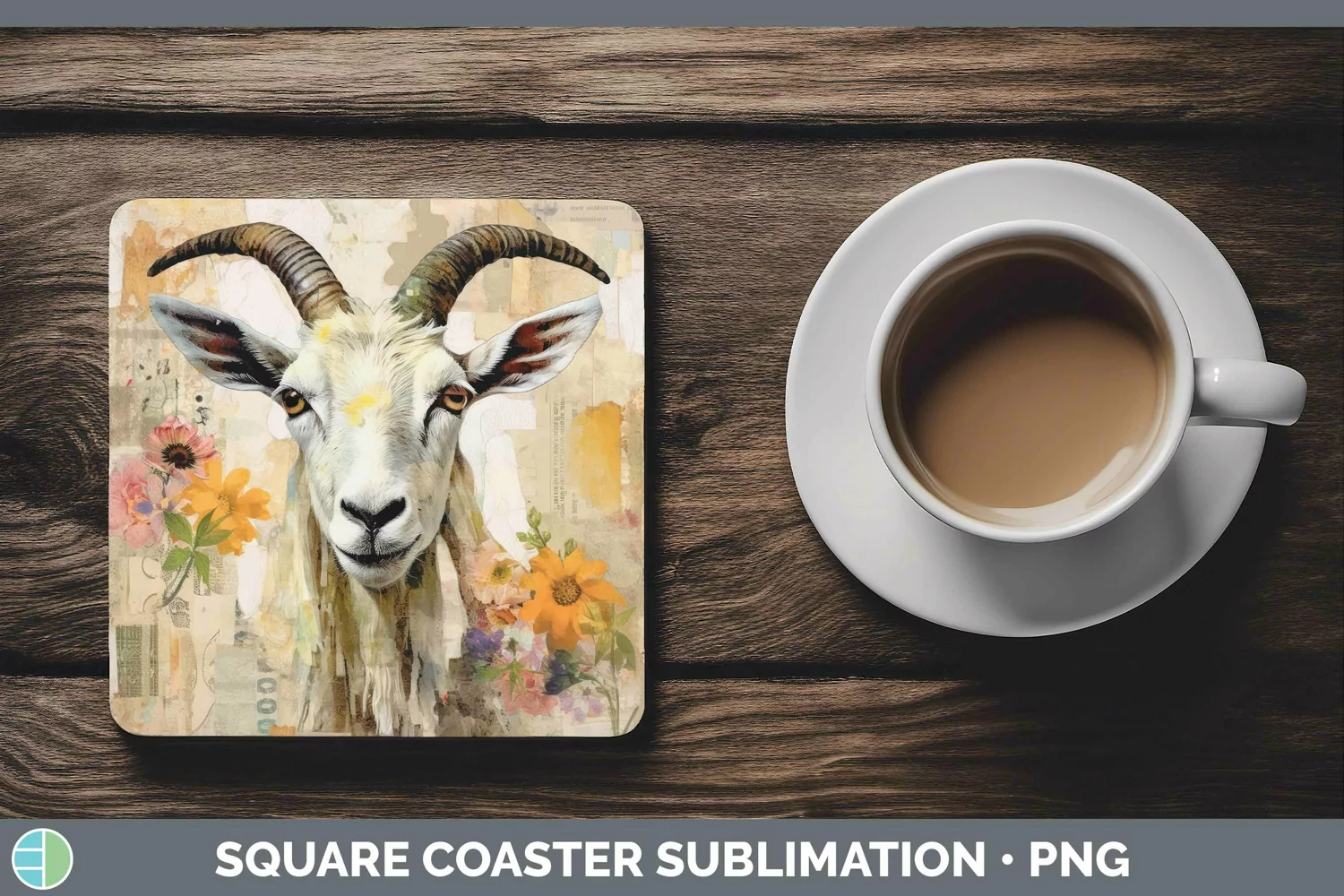 GorgeousVintage Farm Square Coaster design.