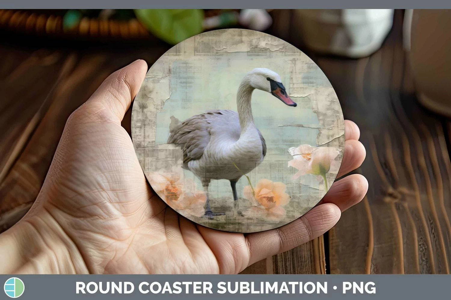 GorgeousVintage Farm Round Coaster design.