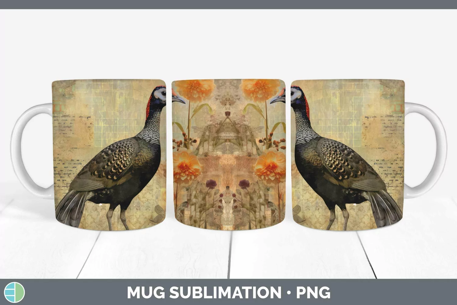 GorgeousVintage Farm Mug Wrap design.