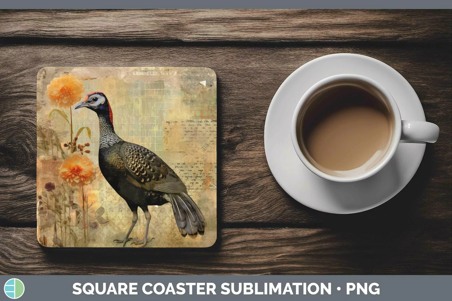 GorgeousVintage Farm Square Coaster design.