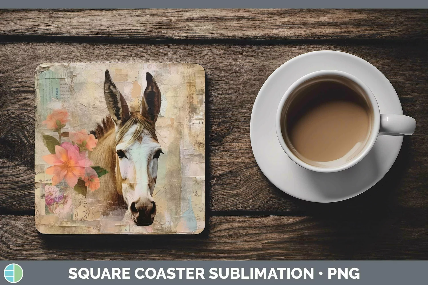 GorgeousVintage Farm Square Coaster design.