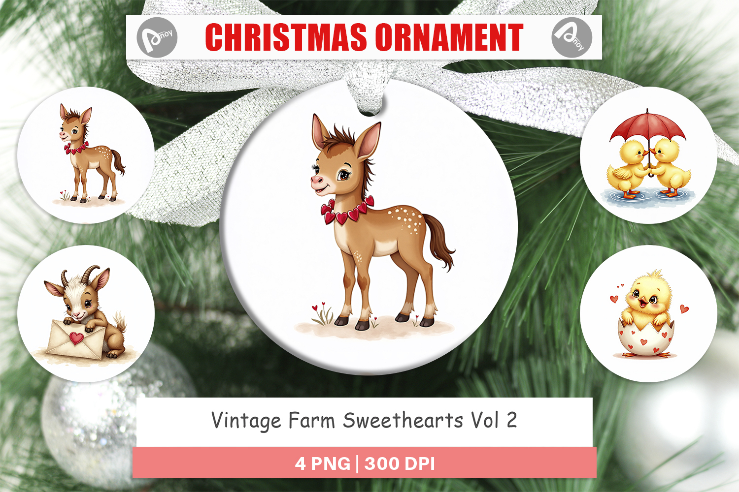 Vintage Farm Valentine Ornament product image 1