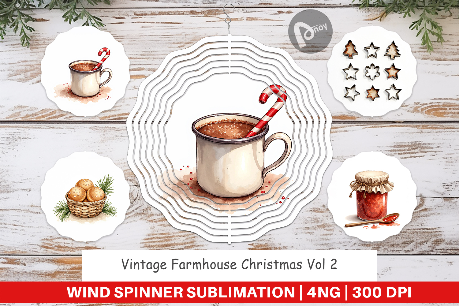 Vintage Farmhouse Christmas Wind Spinner product image 1