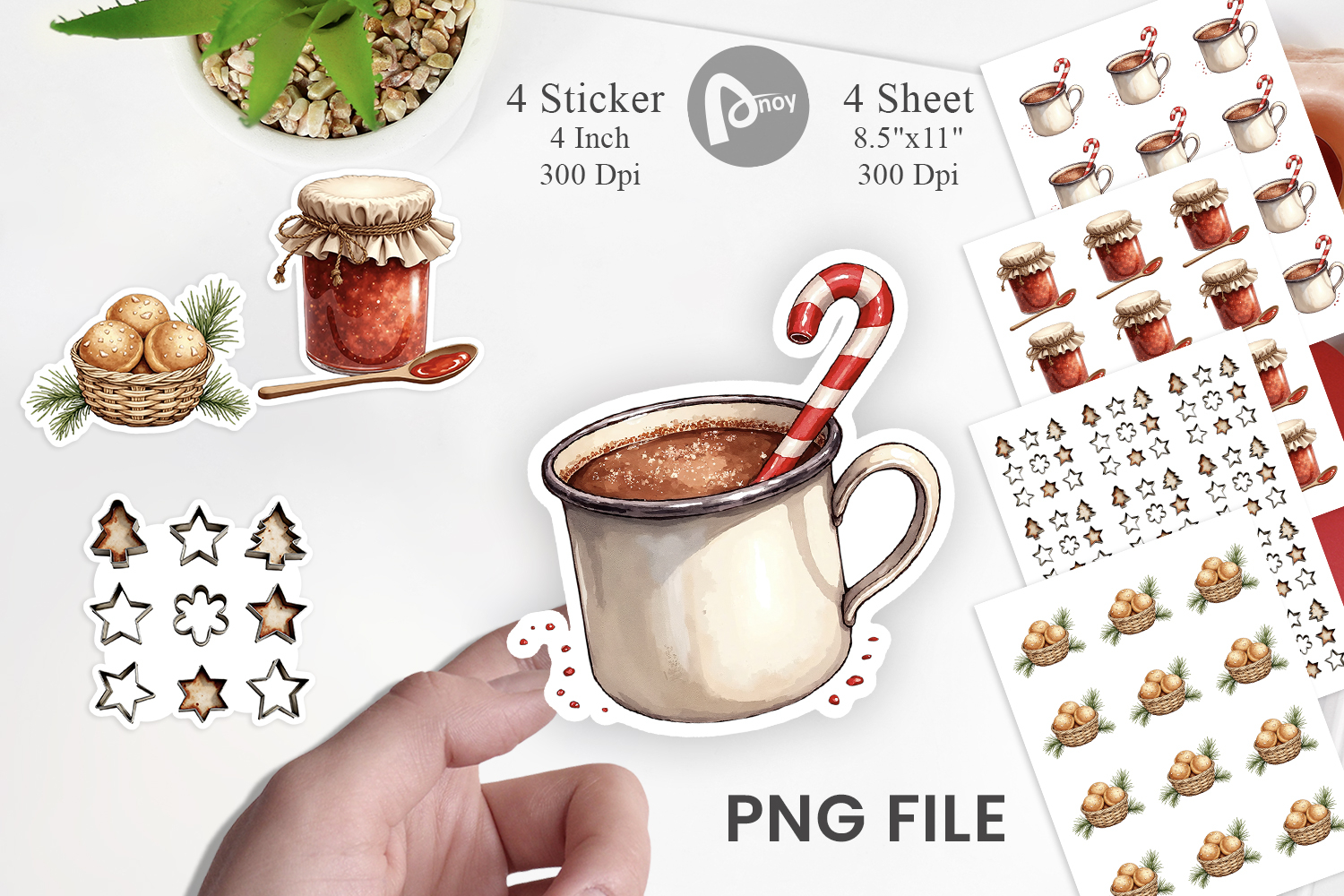 Vintage Farmhouse Christmas Sticker product image 1