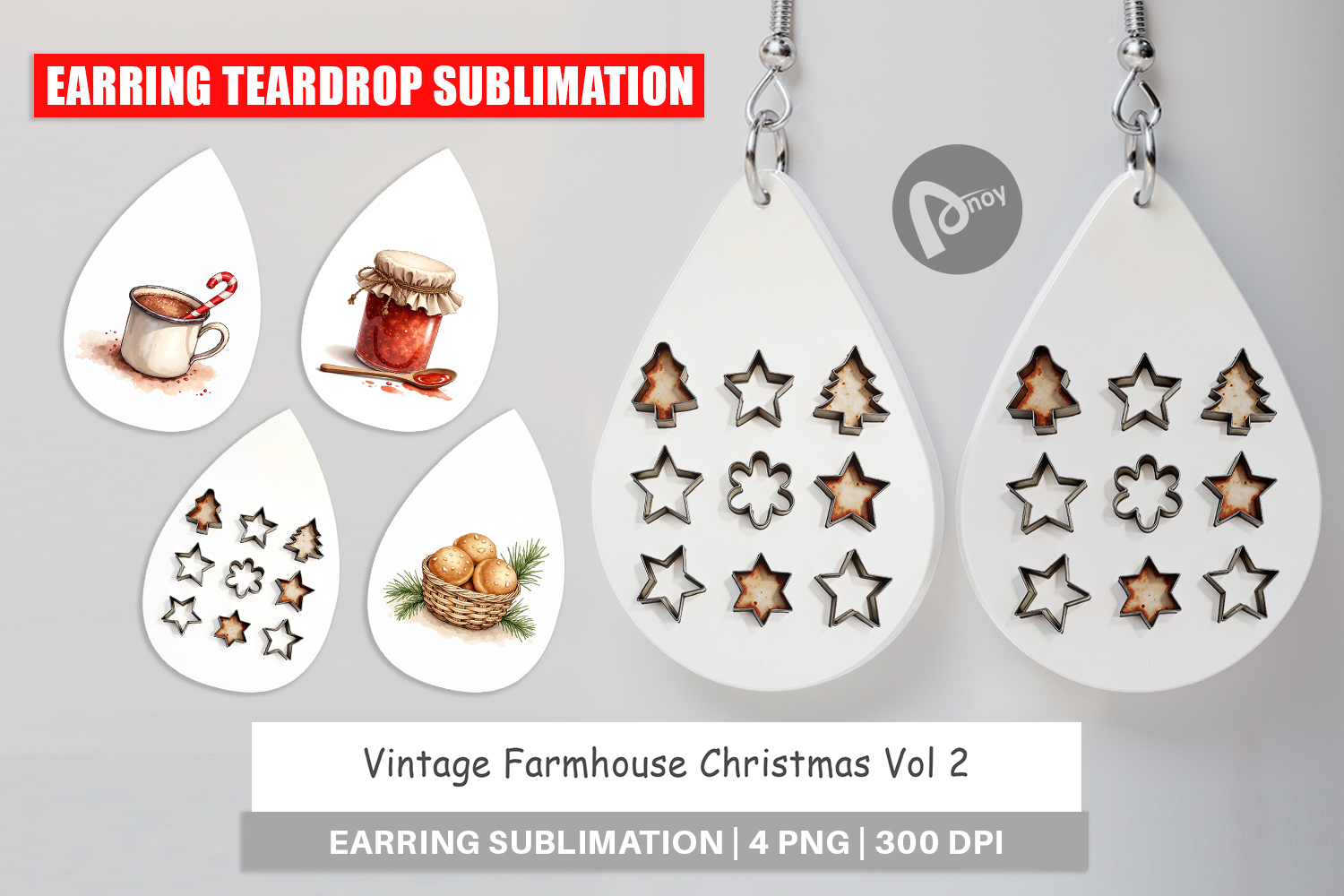 Vintage Farmhouse Christmas Earring product image 1