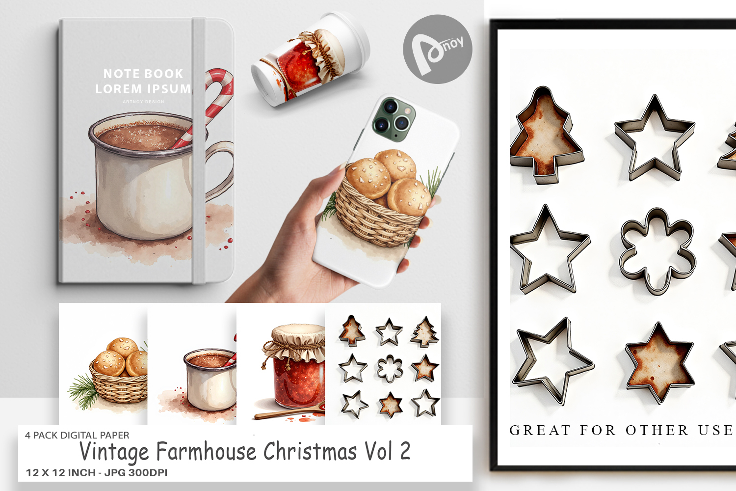 Vintage Farmhouse Christmas Paper product image 1